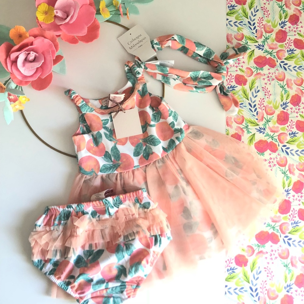 Catherine Malandrino Peach Tulle Summer Dress